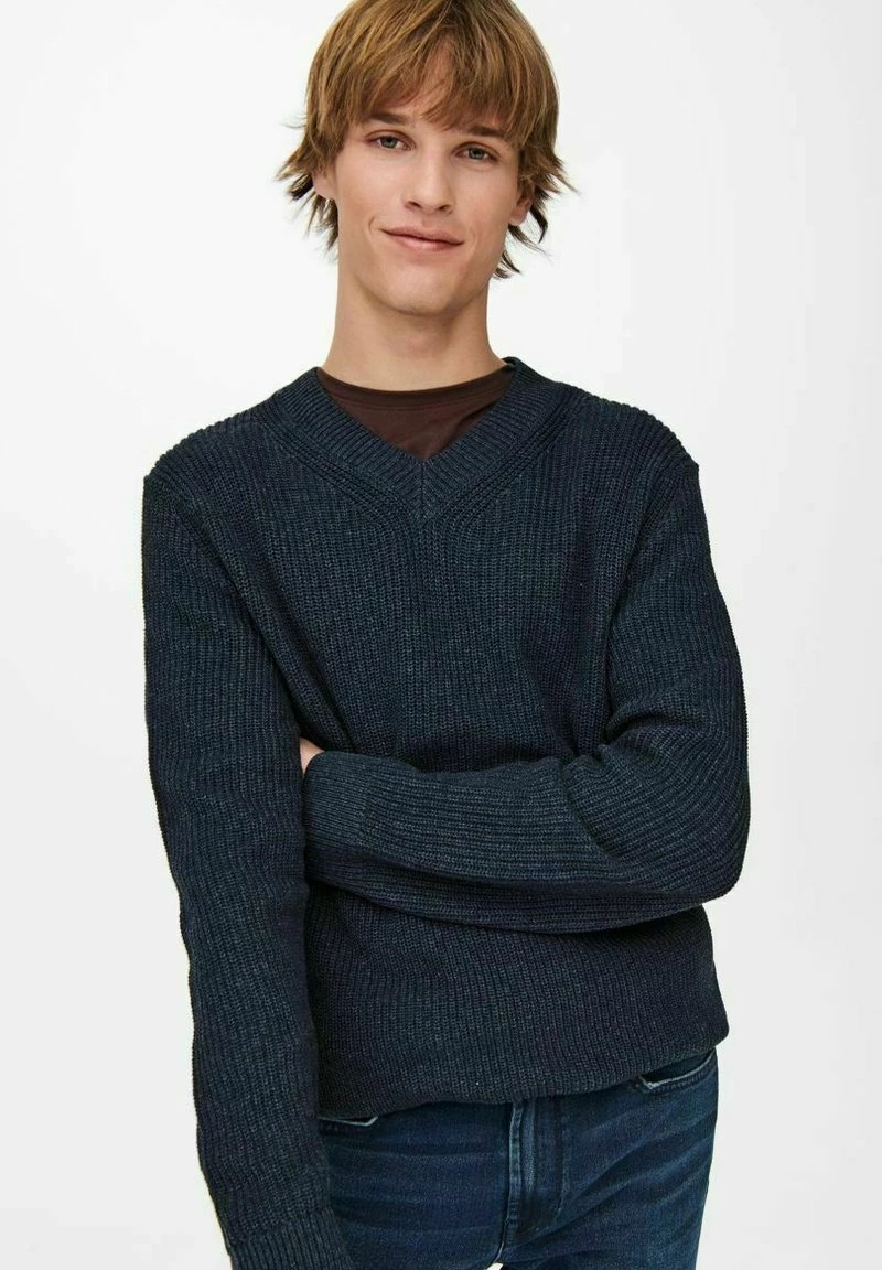 Only & Sons Herren ONSJUNIO LIFE Strickpullover - Dark Navy, weicher Wollpullover für Herren 5 Only & Sons Herren ONSJUNIO LIFE Strickpullover - Dark Navy, weicher Wollpullover für Herren – Bild 5