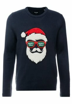 Only & Sons Herren ONSXMAS FUNNY BADGE Strickpullover - Blue Nights | Warm & Stilvoll -Only & Sons Geschäft c19be2cca71d47da9adc95fcd6be27e6