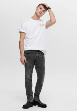 Only & Sons Herren T-Shirt Print - Bright White | Hochwertiges Basic-Shirt -Only & Sons Geschäft c297fb79af4f4a12bee30662ce08b172