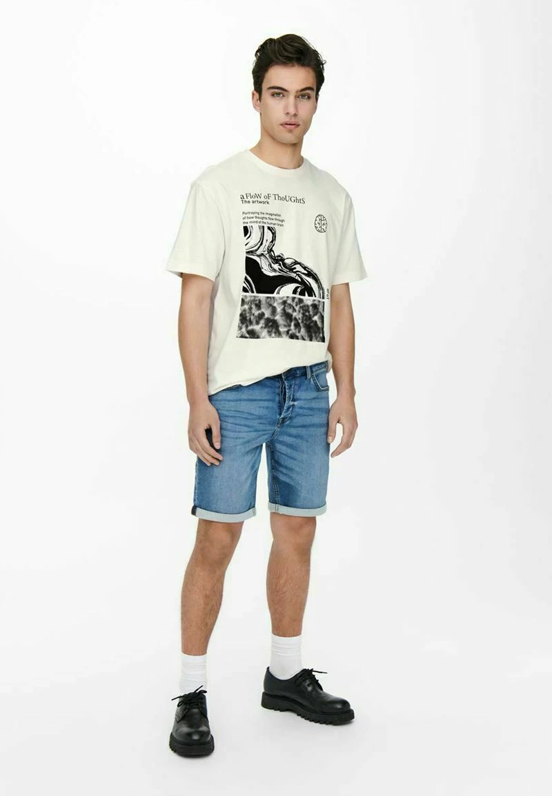 Only & Sons Herren T-Shirt Print - Star White | Modisches Design | Hochwertige Baumwolle 2 Only & Sons Herren T-Shirt Print - Star White | Modisches Design | Hochwertige Baumwolle – Bild 2