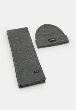 Only & Sons Unisex ONSEVAN BOX BEANIE SCARF SET - Schal - Medium Grey Melange | Accessoires