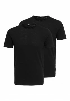 Only & Sons Herren Basic T-Shirt 2er Pack - Schwarz - Hochwertige Baumwolle - Vielseitig & Bequem