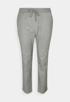 Only & Sons Herren ONSLINUS PANT CHECK LONG - Elegante Stoffhose in Light Grey Melange