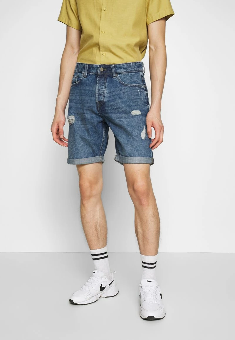 Only & Sons ONSAVI LOOSE BLUE - Bequeme Jeans Shorts für Herren | Blau Denim 1 Only & Sons ONSAVI LOOSE BLUE - Bequeme Jeans Shorts für Herren | Blau Denim