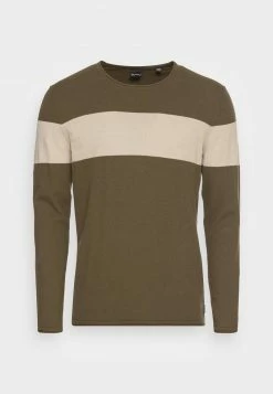 Only & Sons Herren ONSDON CREW NECK STRIPE Strickpullover Olive Night - Gemütlicher Herrenpullover -Only & Sons Geschäft c999b70ad8bf42ddacee1fdd31f24a91