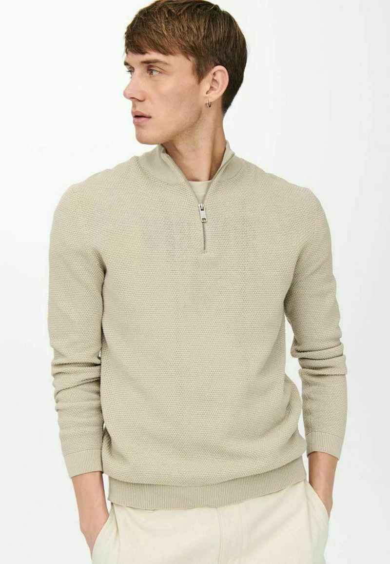 Only & Sons Herren Strickpullover - Beige | Premium Qualität | Modischer Herrenpullover 5 Only & Sons Herren Strickpullover - Beige | Premium Qualität | Modischer Herrenpullover – Bild 5