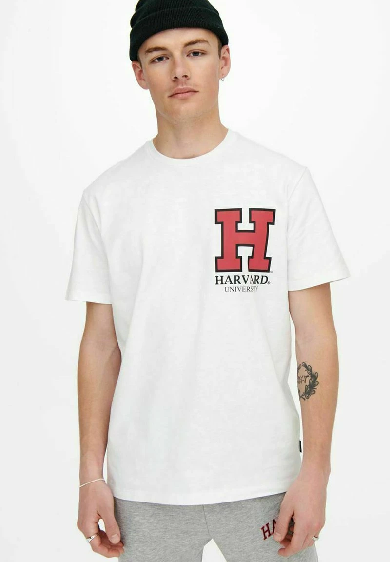 Only & Sons Herren HARVARD - T-Shirt Print Weiß 4 Only & Sons Herren HARVARD - T-Shirt Print Weiß – Bild 4