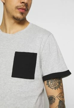 Only & Sons Herren ONSMATT LIFE LONGY CONTRAST TEE - Print T-Shirt Light Grey Melange -Only & Sons Geschäft d0c1501b743b469d95529a6404a49410