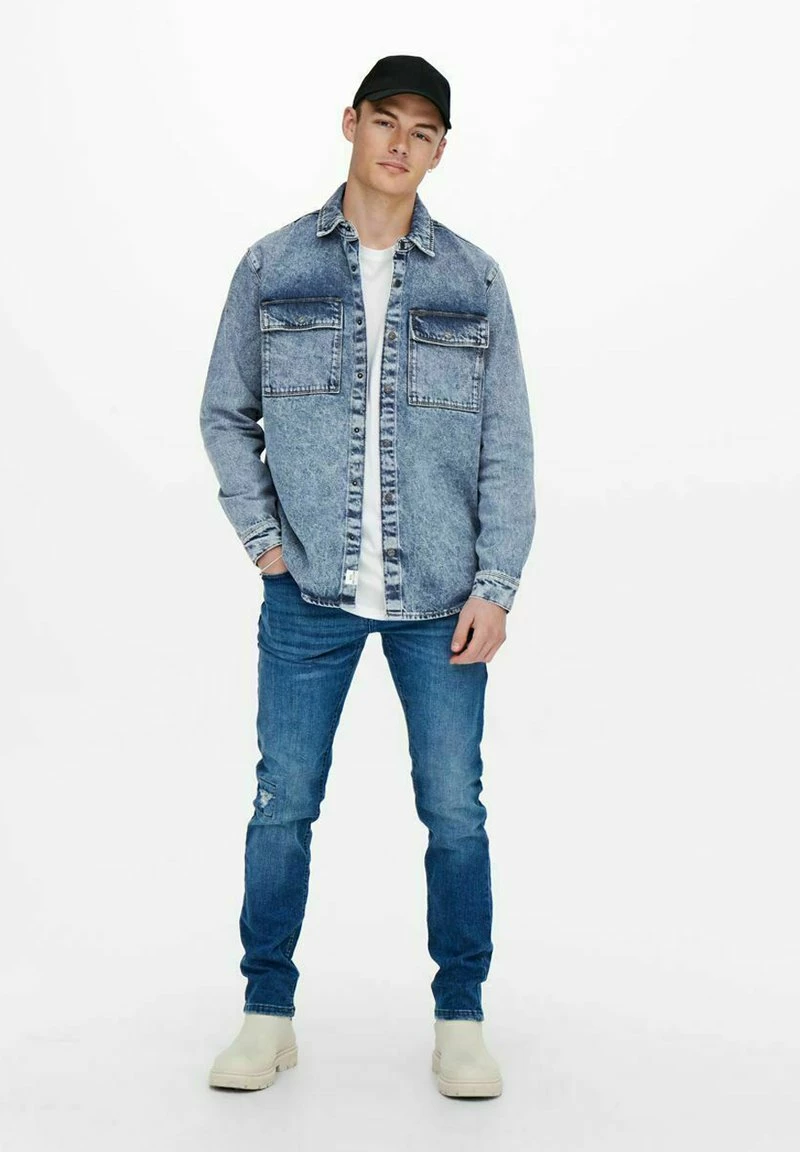 Only & Sons Hemd - Blau Denim | Freizeithemd für Herren 2 Only & Sons Hemd - Blau Denim | Freizeithemd für Herren – Bild 2
