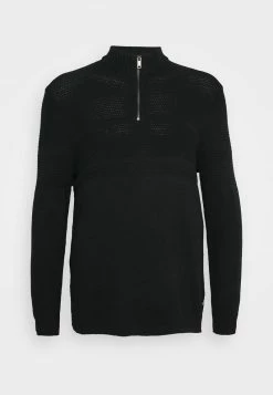 Only & Sons Herren ONSBACE HIGH NECKHALF ZIP Strickpullover - Schwarz -Only & Sons Geschäft d6f0d31ab6a84bd9ab3bb507c9168540