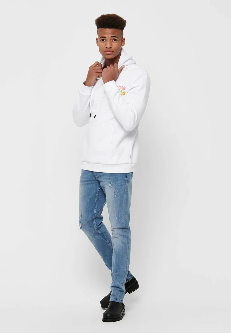 Only & Sons Herren Kapuzenpullover Bright White – Moderne Hoodies für Herren 2 Only & Sons Herren Kapuzenpullover Bright White – Moderne Hoodies für Herren – Bild 2