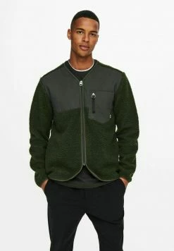 Only & Sons Herren SHERPA Fleecejacke - Olive Night - Warme und stilvolle Fleecejacke
