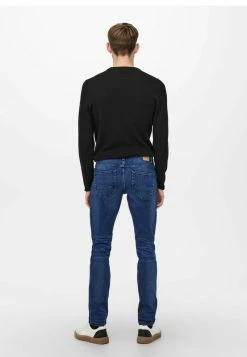 Only & Sons Herren BASIC DENIM HOSE ONSLOOM STRETCH TAPERED TROUSERS - Slim Fit Jeans - Blau -Only & Sons Geschäft dbd1467fdd0f42fab115bbc9275c6226