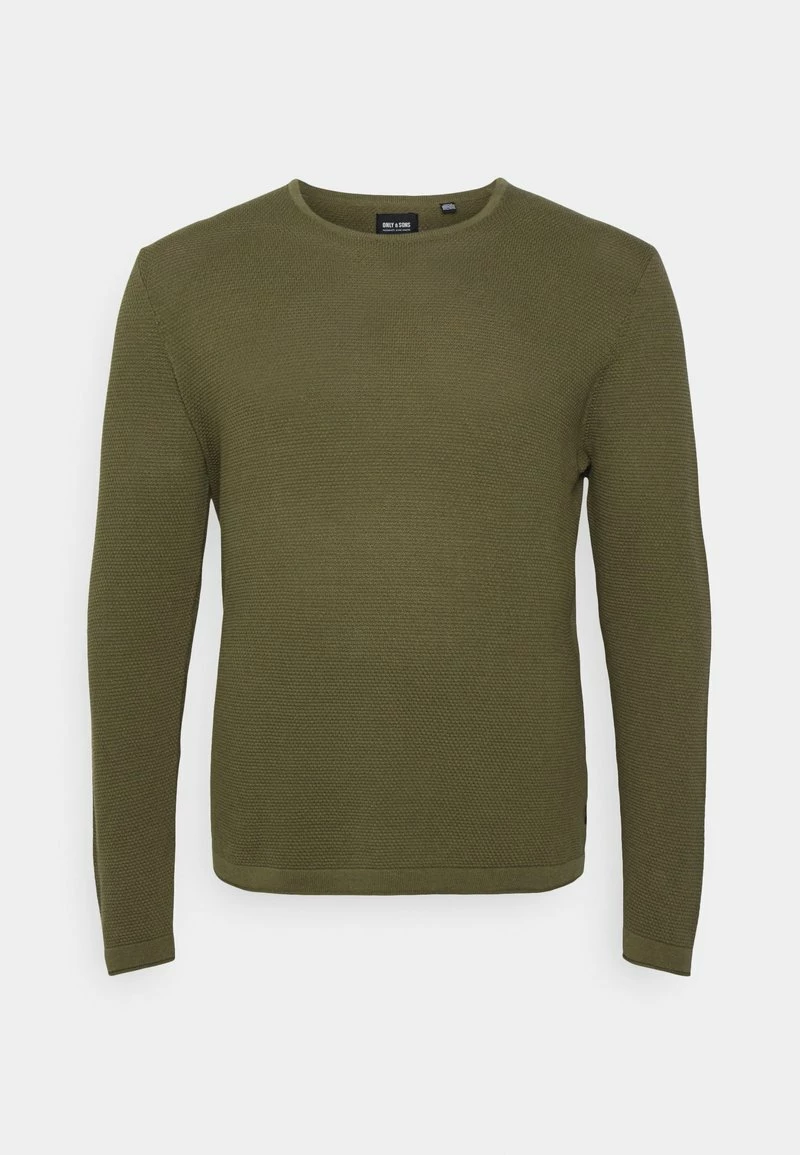 Only & Sons Herren ONSPANTER CREW NECK - Strickpullover - Olive Night - Modischer Herrenpullover 1 Only & Sons Herren ONSPANTER CREW NECK - Strickpullover - Olive Night - Modischer Herrenpullover