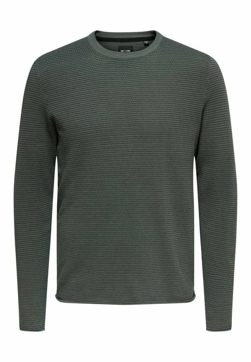 Only & Sons Herren ONSNIGUEL LIFE CREW NECK Strickpullover - Balsam Green - Modischer Herrenpullover 1 Only & Sons Herren ONSNIGUEL LIFE CREW NECK Strickpullover - Balsam Green - Modischer Herrenpullover