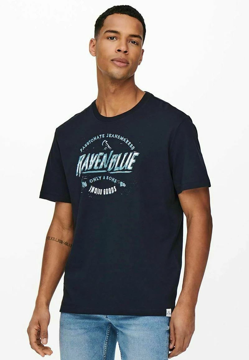 Only & Sons Herren T-Shirt mit Print - Dunkelblau | Modisches Basic 5 Only & Sons Herren T-Shirt mit Print - Dunkelblau | Modisches Basic – Bild 5