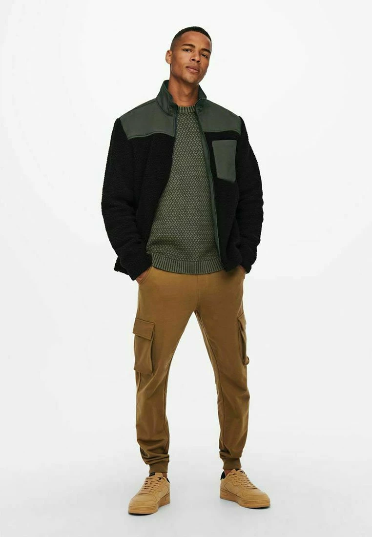 Only & Sons Herren SHERPA Fleecejacke - Schwarz | Warm & Stylisch 2 Only & Sons Herren SHERPA Fleecejacke - Schwarz | Warm & Stylisch – Bild 2