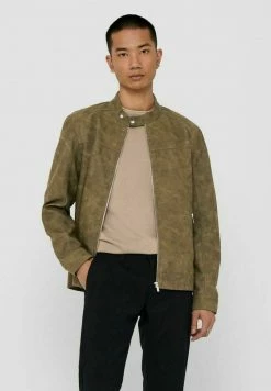 Only & Sons Herren ONSJASPER Kunstlederjacke - Stilvolle Kangaroo-Lederjacke für Herren