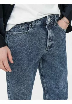 Only & Sons Herren STONED WASHED - Straight Leg Jeans Blau | Moderne Damenmode -Only & Sons Geschäft ee4687bd45f24353b70f2df34e215b0f