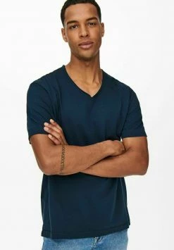 Only & Sons Herren T-Shirt Basic - Moonlit Ocean | Bequemes Basic-Shirt in Trendfarbe -Only & Sons Geschäft eeaf2abdbb1a4b38bfad28ae1620e3a9