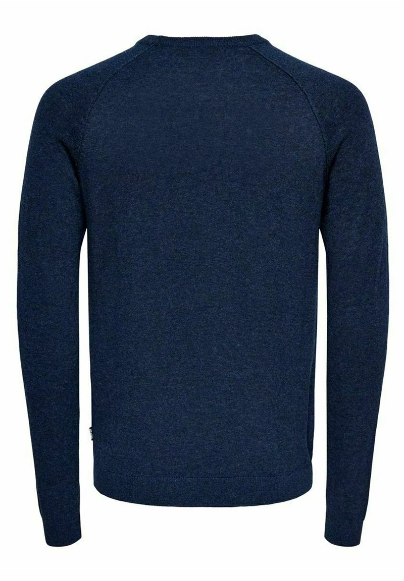 Only & Sons Herren Strickpullover - Dark Navy | Hochwertiger Herrenpullover aus Strick 2 Only & Sons Herren Strickpullover - Dark Navy | Hochwertiger Herrenpullover aus Strick – Bild 2