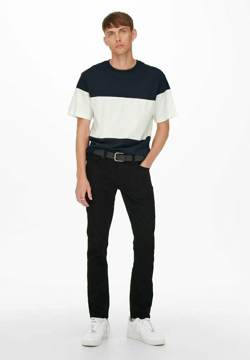 Only & Sons Herren T-Shirt Print - Dark Navy/weiß | Bequemes Baumwollshirt mit modernem Design 2 Only & Sons Herren T-Shirt Print - Dark Navy/weiß | Bequemes Baumwollshirt mit modernem Design – Bild 2