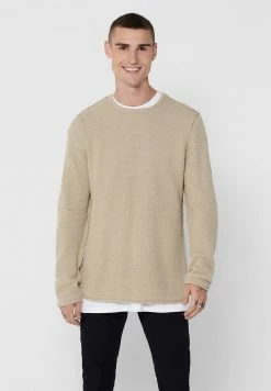 Only & Sons Herren Strickpullover - Pelican | Moderner Pullover für Herren | Premium Strickwaren