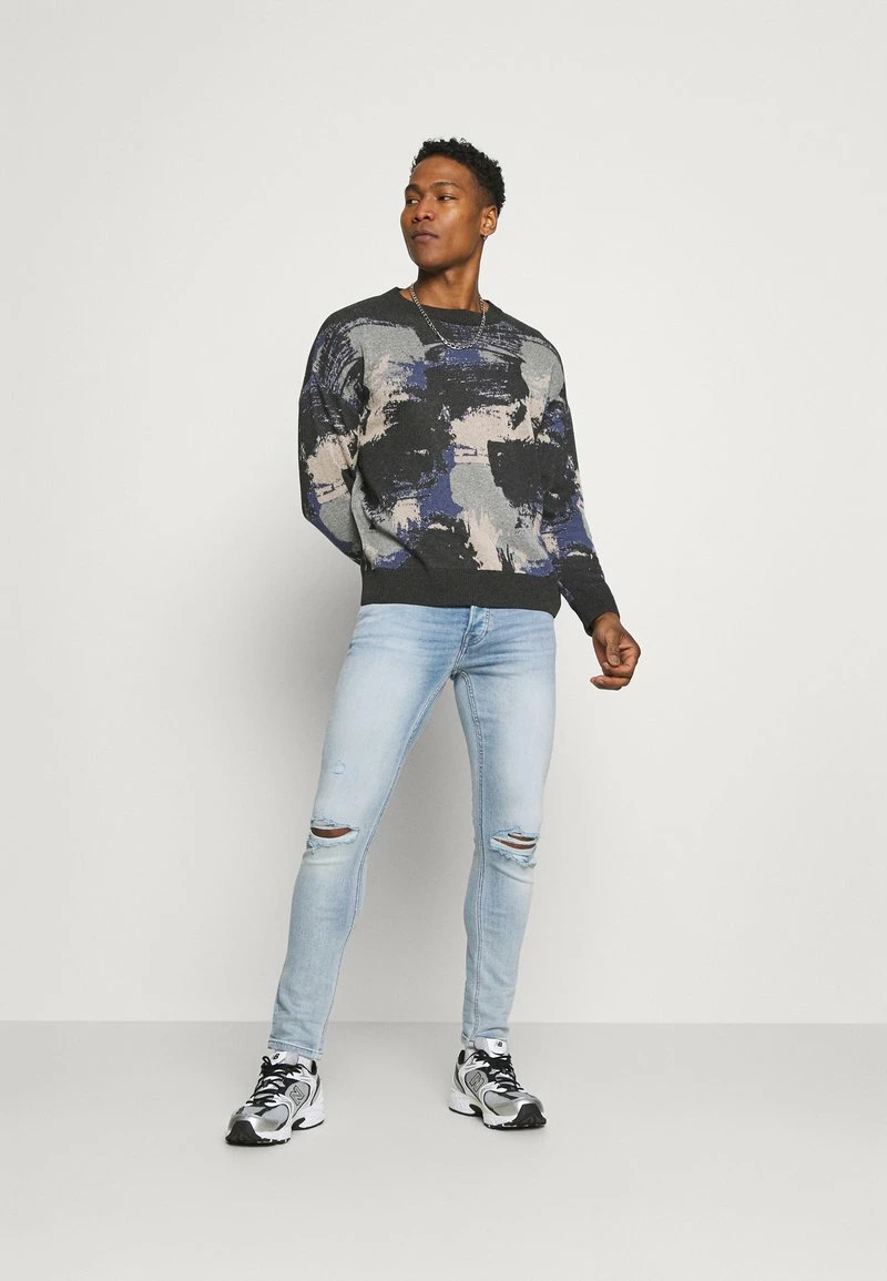 Only & Sons ONSLOOM LIFE SLIM DESTROY Jeans Slim Fit - Blau Denim für Herren 2 Only & Sons ONSLOOM LIFE SLIM DESTROY Jeans Slim Fit - Blau Denim für Herren – Bild 2