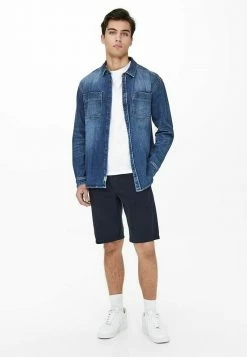 Only & Sons Herren OVERSHIRT - Blue Denim | Freizeithemd für stilvolle Outfits