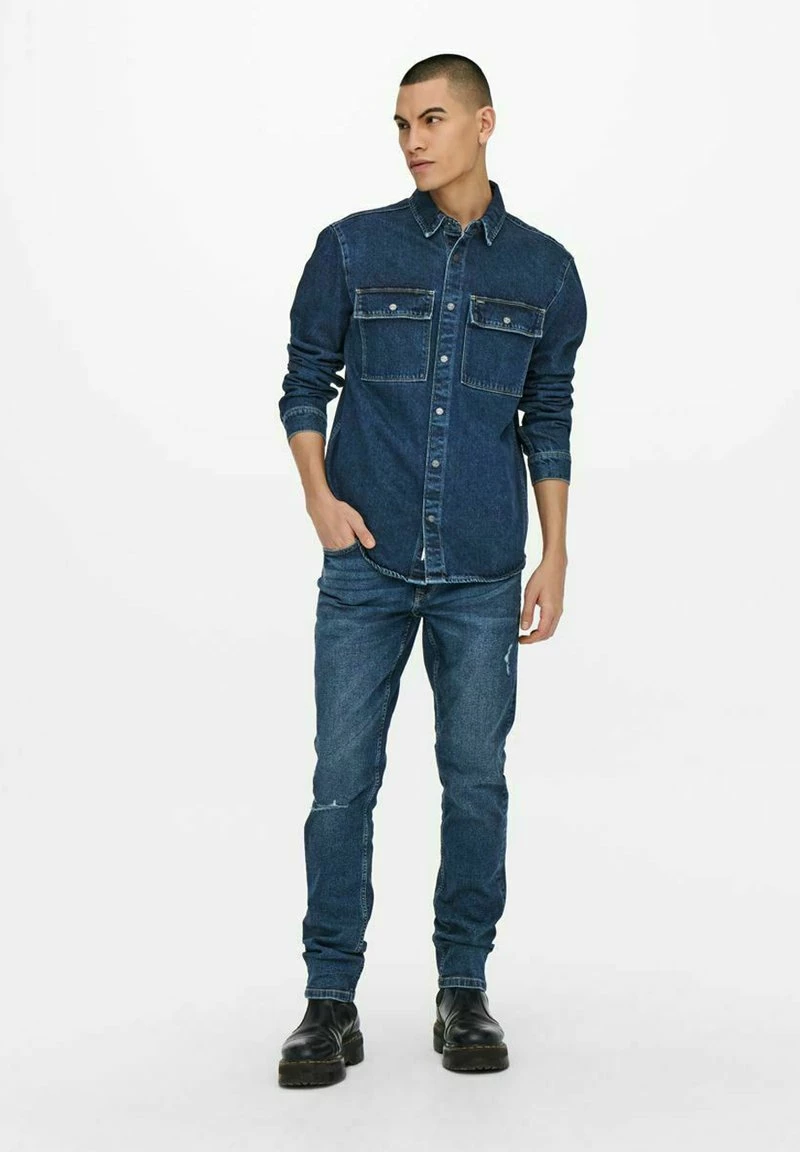 Only & Sons Herren Hemd - Blue Denim | Freizeithemd aus Denim 2 Only & Sons Herren Hemd - Blue Denim | Freizeithemd aus Denim – Bild 2