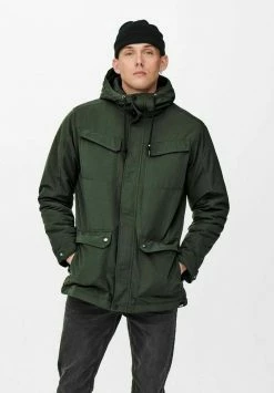 Only & Sons Herren Parka - Peat | Warm & Stylischer Winterparka