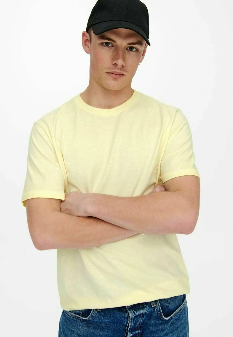 Only & Sons Herren ONSMILLENIUM LIFE WASHED - Basic T-Shirt in Custard 5 Only & Sons Herren ONSMILLENIUM LIFE WASHED - Basic T-Shirt in Custard – Bild 5